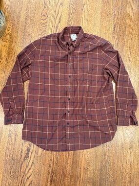 LL Bean Men's Wicked Good Flannel Shirt - Currant Plaid - XL Tall